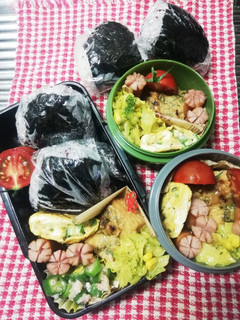 パパと息子弁当♡おにぎり弁当7/15-レシピのメイン写真