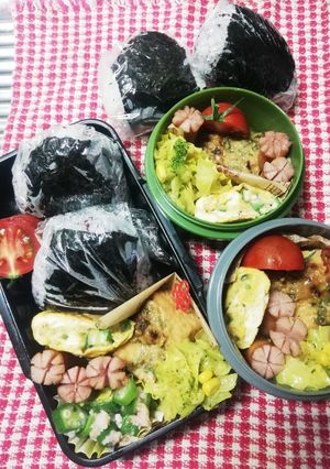 パパと息子弁当♡おにぎり弁当7/15-レシピのメイン写真