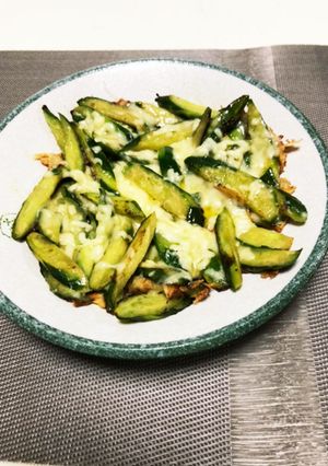 胡瓜のキンピラチーズ(YABのレシピ帳)-レシピのメイン写真