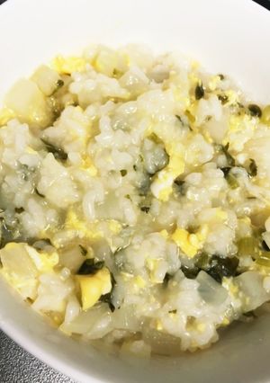 炊飯器で簡単♪かぶと卵の おかゆ 雑炊-レシピのメイン写真