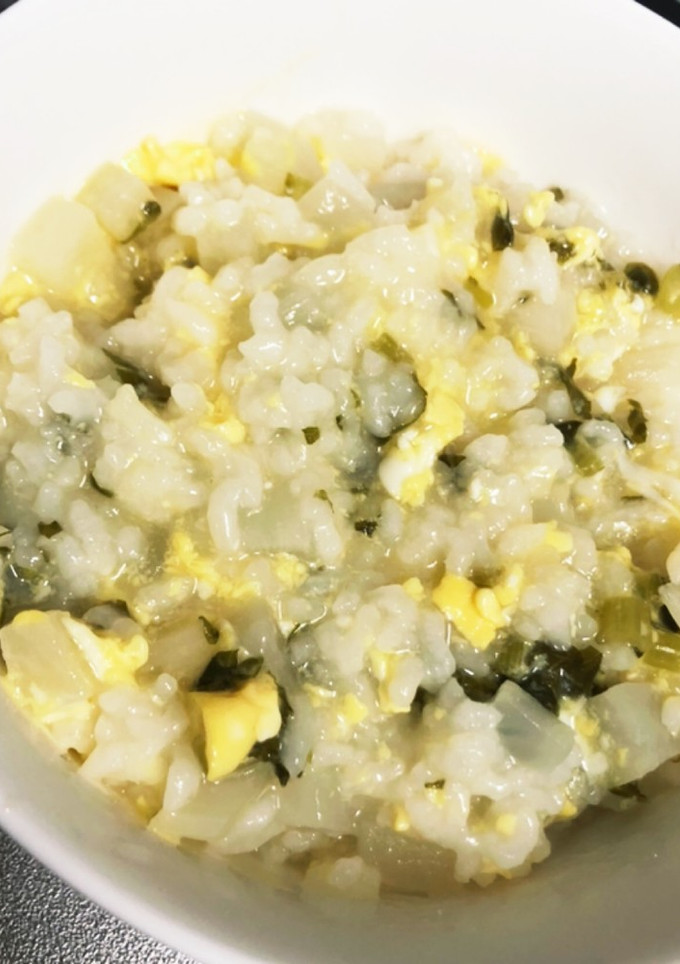 炊飯器で簡単♪かぶと卵の おかゆ 雑炊-レシピのメイン写真