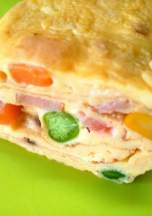 ミックスベジタブルハムチーズだし巻き-レシピのメイン写真
