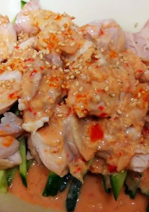 バンバンジー風 鶏のごまだれサラダ-レシピのメイン写真