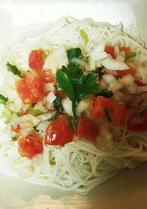 そうめんアレンジ　爽やかサルサそうめん♪-レシピのメイン写真
