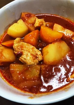 電気圧力鍋で作る鶏じゃがバターのトマト煮-レシピのメイン写真