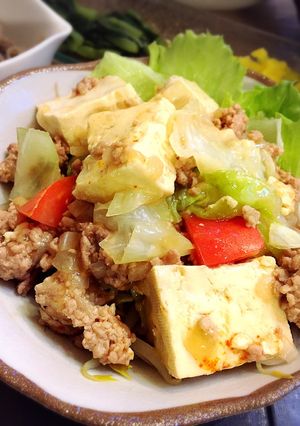 ひき肉と豆腐とキャベツの中華炒め煮-レシピのメイン写真