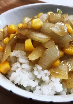 簡単5分！コーンバター醤油玉ねぎ-レシピのメイン写真
