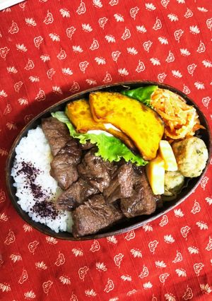 誕生日のお弁当〜ミスジステーキ〜-レシピのメイン写真