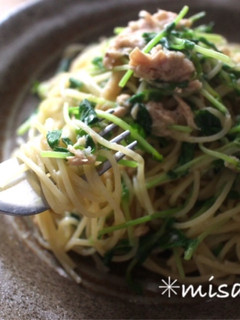 mレンジで♪豆苗とツナのペペロンチーノ-レシピのメイン写真