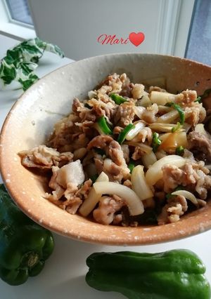 収穫したピーマンで豚肉レンチン-レシピのメイン写真