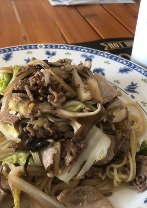 舞茸と豚バラの塩昆布のパスタ-レシピのメイン写真