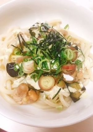 鶏もも肉と茄子の照り玉うどん-レシピのメイン写真