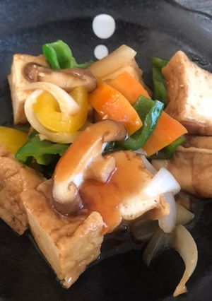 厚揚げの酢豚風炒め-レシピのメイン写真