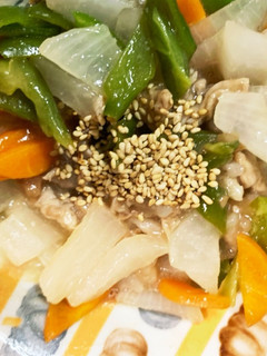 全てレンジ大根豚こま梅ポン酢味青椒肉絲風-レシピのメイン写真