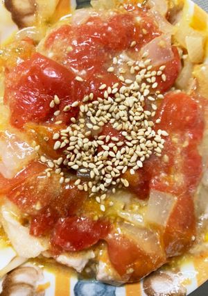 フレッシュトマトクリーム豚こまドーム蒸し-レシピのメイン写真