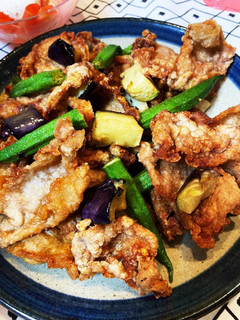 豚ロース薄切り肉と夏野菜の唐揚げ-レシピのメイン写真