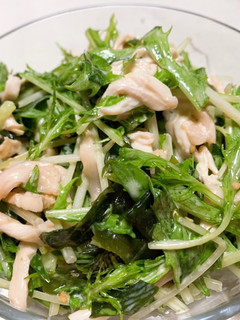 水菜と鶏むね肉の腸活サラダ☆-レシピのメイン写真