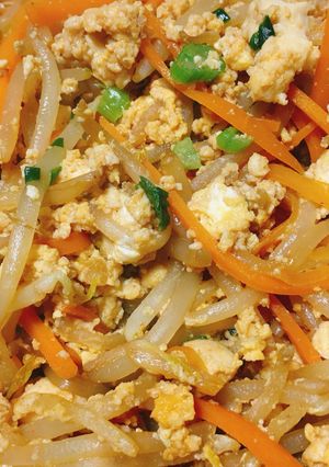 もやしと人参の韓国風炒り豆腐-レシピのメイン写真