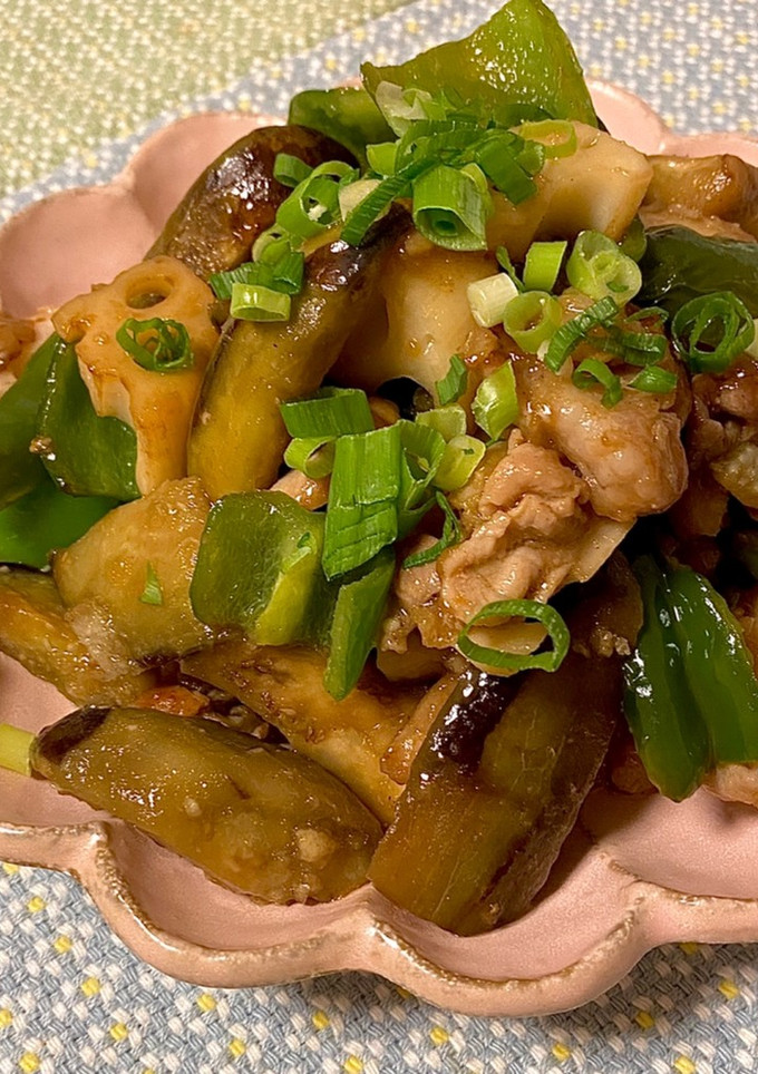 豚肉と夏野菜のみぞれ生姜炒め*+-レシピのメイン写真