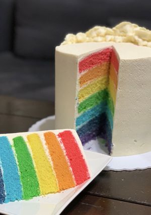 感動！チーズクリームのレインボーケーキ-レシピのメイン写真