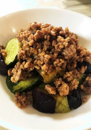 素揚げなすと胡瓜の肉味噌がけ-レシピのメイン写真