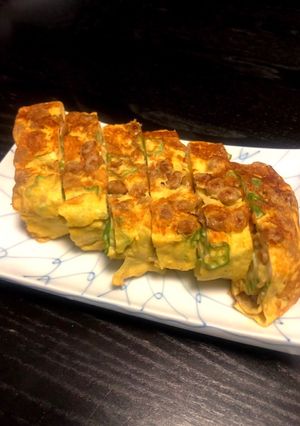 オクラと納豆のネバネバ出し巻き卵の作り方-レシピのメイン写真