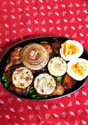 ポークチャップのっけ弁当-レシピのメイン写真