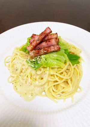クリームスープで♡カルボナーラ風パスタ-レシピのメイン写真