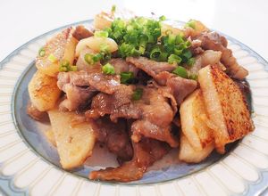 豚細切れと長芋のニンニクオイ炒め-レシピのメイン写真