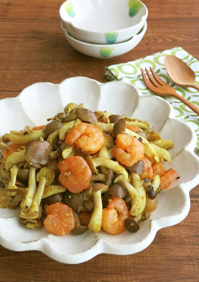 ごはんがすすむ☆えびとしめじのカレー炒め-レシピのメイン写真