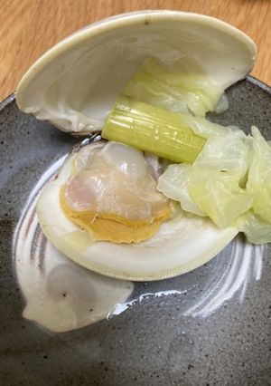 ホンビノス貝のキャベツとアスパラの酒蒸し-レシピのメイン写真