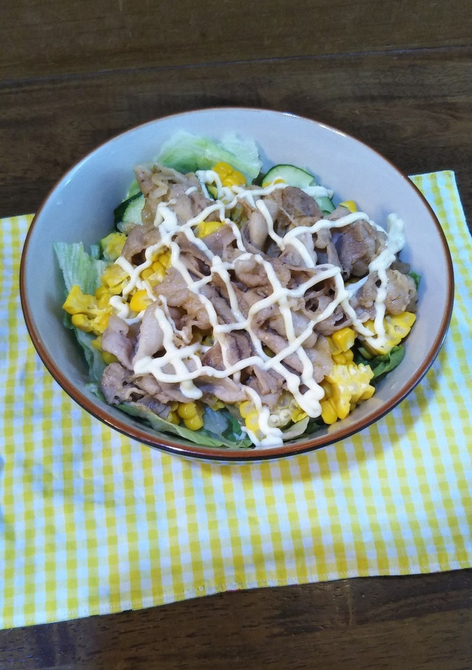 豚肉とレタスのマヨネーズ丼-レシピのメイン写真