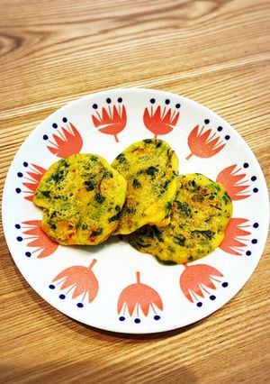 ほうれん草と南瓜の米粉おやき＊離乳食後期-レシピのメイン写真