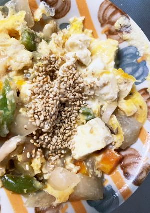 全てレンジ温野菜卵梅甘酢南蛮風チャンプル-レシピのメイン写真