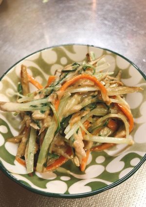 ゴボウと水菜のツナマヨ炒め-レシピのメイン写真