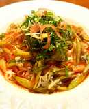 じゅんさいの素麺　発酵玉葱入りトマトダレ