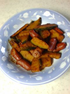 ソース味♫南瓜とウィンナー炒め-レシピのメイン写真