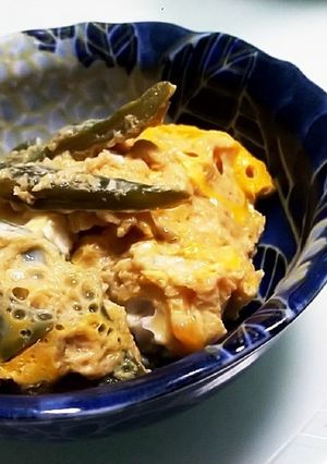 モロッコいんげんの玉子とじ(レンチン)-レシピのメイン写真