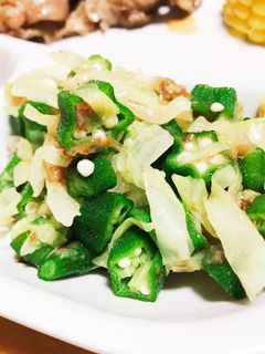 オクラとキャベツのおかか醤油和え-レシピのメイン写真
