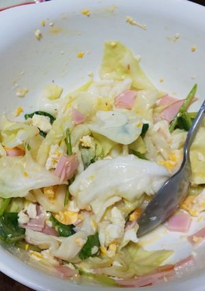 キャベツと玉子のチーズドレッシングサラダ-レシピのメイン写真
