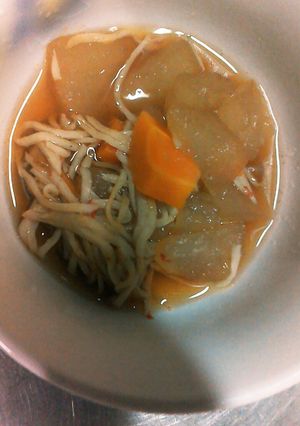 冬瓜の簡単煮物　人参　カニサラダあん-レシピのメイン写真