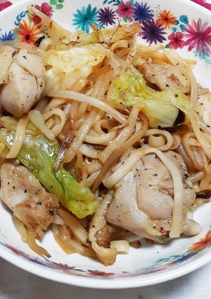 糖質0麺ガ~リックチキン焼きうどん。-レシピのメイン写真
