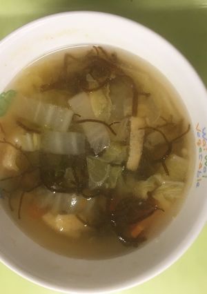 【保育園給食】もずくのみそ汁-レシピのメイン写真
