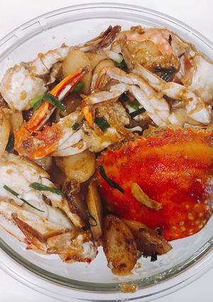 渡り蟹とトックの醤油炒め(中華料理)-レシピのメイン写真