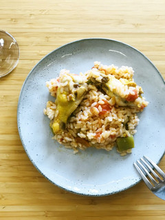 スペインごはん☆鶏肉といんげんのパエリア-レシピのメイン写真
