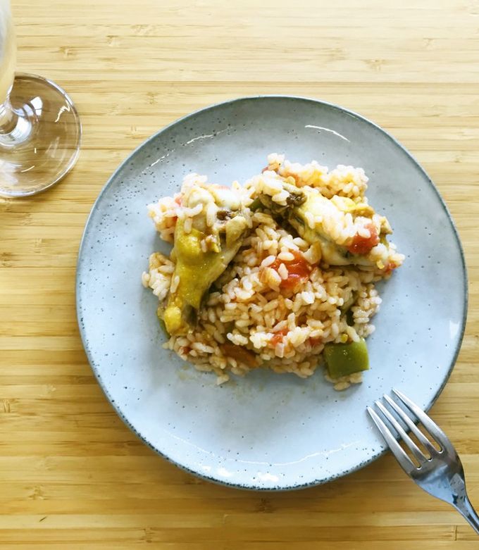 スペインごはん☆鶏肉といんげんのパエリア-レシピのメイン写真