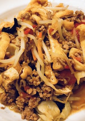 油揚げとひき肉の野菜炒め-レシピのメイン写真