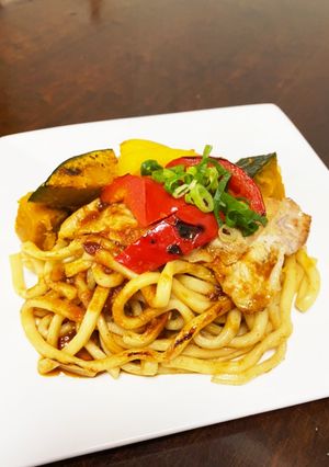 夏野菜♡焼きうどん-レシピのメイン写真