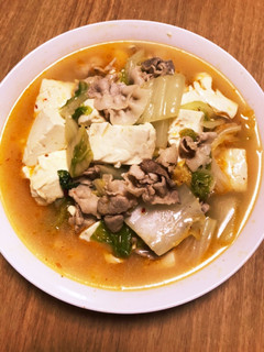 豚バラ豆腐白菜のピリ辛中華スープ-レシピのメイン写真