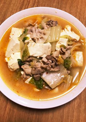 豚バラ豆腐白菜のピリ辛中華スープ-レシピのメイン写真